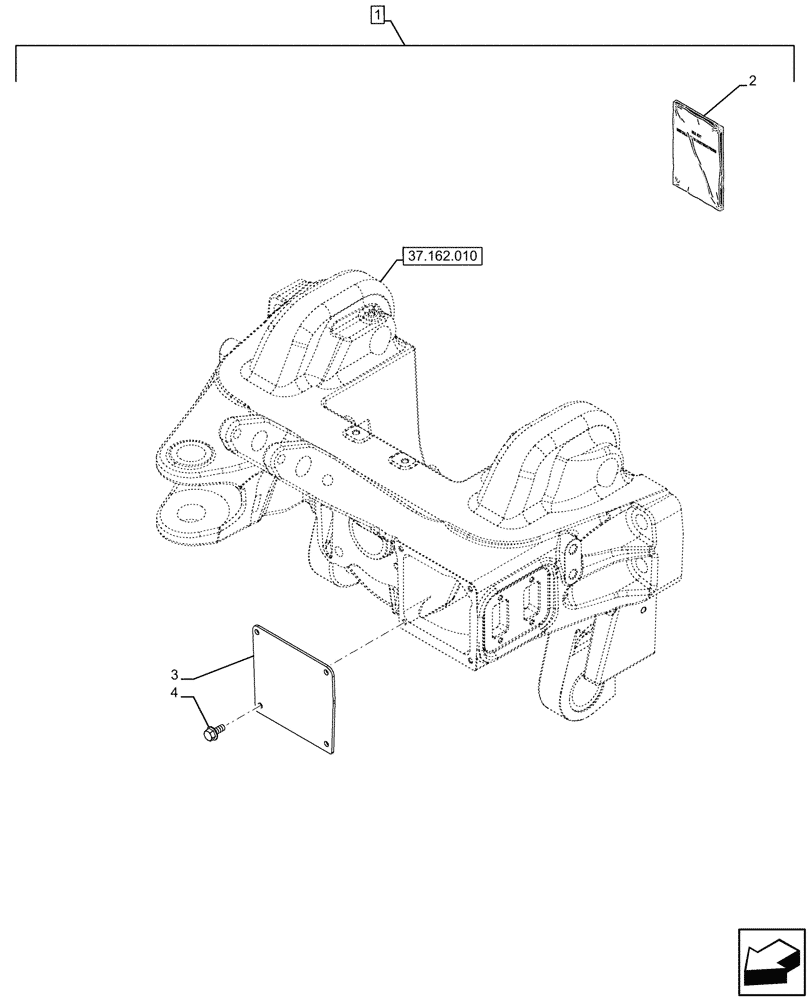 Схема запчастей Case IH FARMALL 120U - (88.100.037[15]) - DIA KIT, FRONT, 3 POINT HITCH, SUPPORT, PLATE (88) - ACCESSORIES