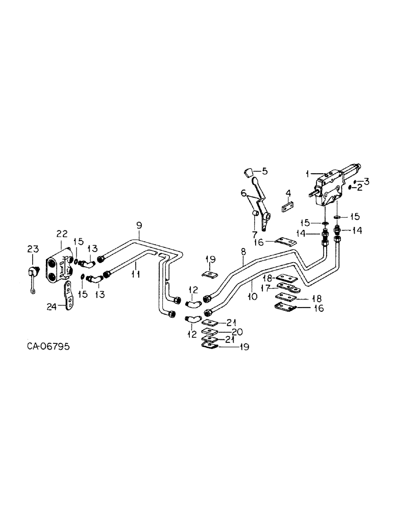 Схема запчастей Case IH 1586 - (10-46) - HYDRAULIC, FOURTH VALVE FOR QUADRUPLE AUXILIARY VALVES, 1596 WITH SERIAL NO. 21000 AND ABOVE (07) - HYDRAULICS