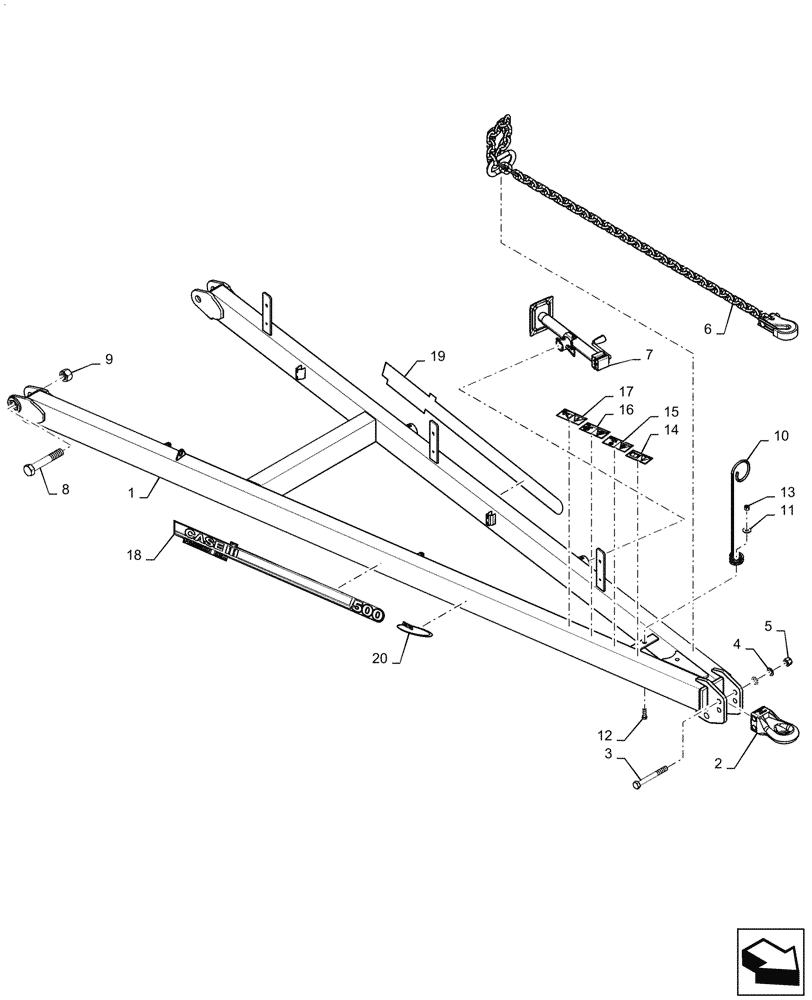 Схема запчастей Case IH 500 - (37.100.AF[01]) - FRONT HITCH 50 AND 60 CASE (37) - HITCHES, DRAWBARS & IMPLEMENT COUPLINGS