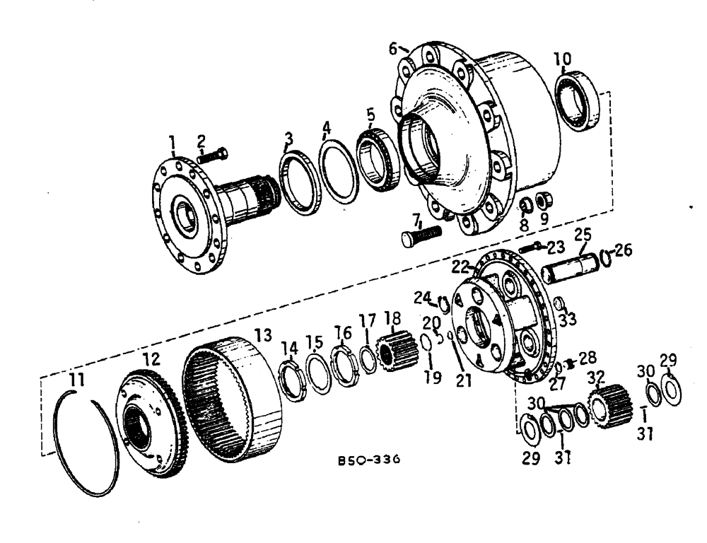 Схема запчастей Case IH 885 - (07-112) - HUB CARRIER PLANETARY DRIVE - 4 WHEEL DRIVE - Z F 4 WHEEL DRIVE (04) - Drive Train