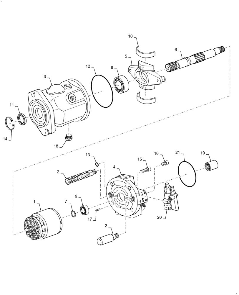 Схема запчастей Case IH STX500 - (08-26) - HIGH OUTPUT HYDRAULICS - PISTON PUMP ASSY (08) - HYDRAULICS