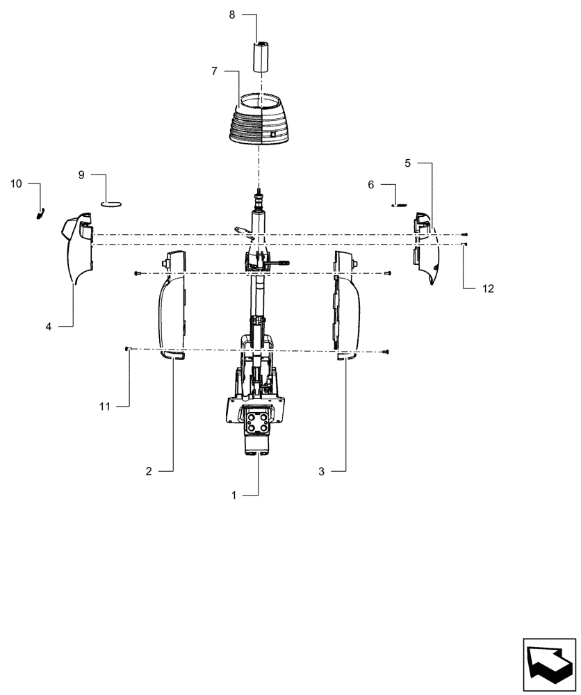 Схема запчастей Case IH A8800 - (41.101.AB[02]) - STEERING COLUMN (41) - STEERING