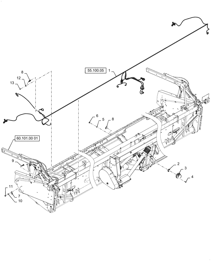 Схема запчастей Case IH 3152 - (55.100.04) - RIGID DRAPER, ELECTRICAL ASSY (55) - ELECTRICAL SYSTEMS