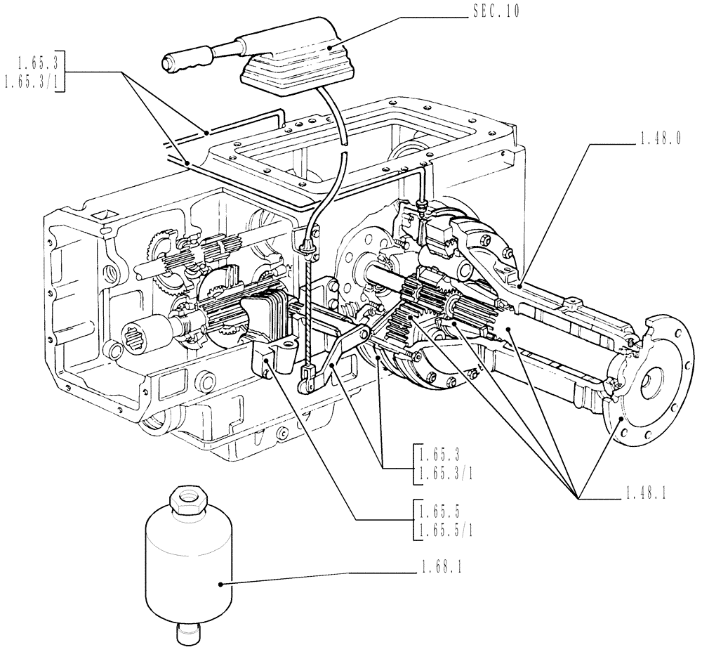 Схема запчастей Case IH MXM190 - (1.47.0) - SEC. 05 - REAR AXLE (05) - REAR AXLE