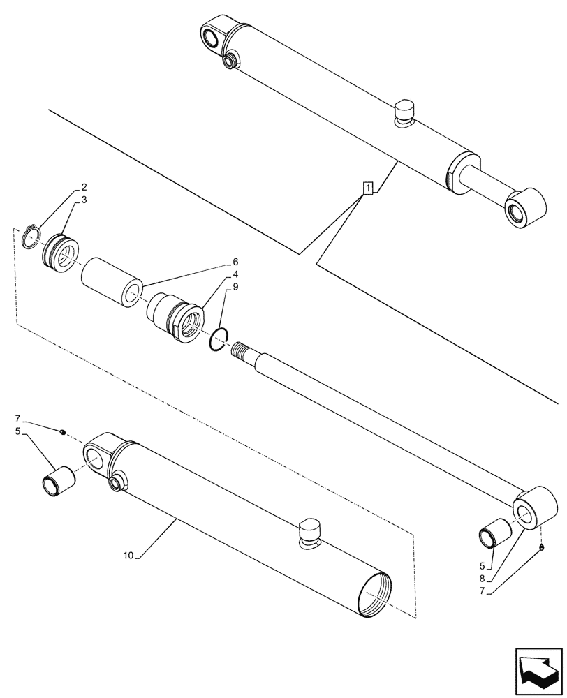 Схема запчастей Case IH FARMALL 120C - (35.701.CB[06]) - VAR - 336740, 336742, 336744, 336746 - BOOM CYLINDER, COMPONENTS (35) - HYDRAULIC SYSTEMS