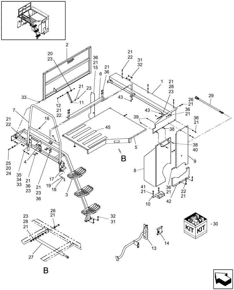 Схема запчастей Case IH AFX8010 - (E.20.A.72[4]) - GUARDS, ENGINE - SINGLE PLANE UPGRADE KIT E - Body and Structure