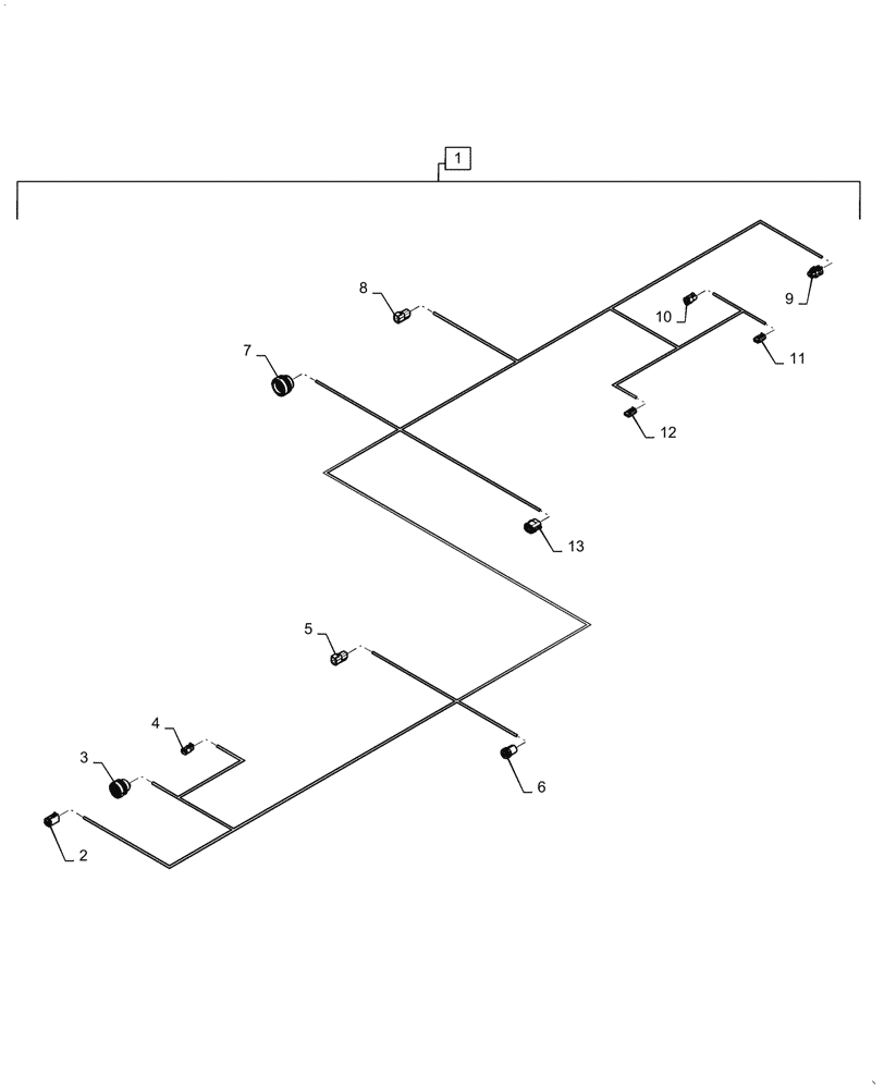 Схема запчастей Case IH 2150 - (55.015.AB[03]) - TOOLBAR WIRE HARNESS (55) - ELECTRICAL SYSTEMS