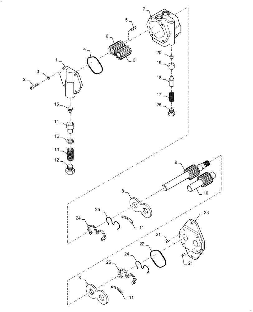 Схема запчастей Case IH STX425 - (08-27) - CHARGE HYDRAULIC PUMP (08) - HYDRAULICS