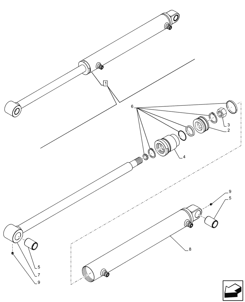 Схема запчастей Case IH FARMALL 110C - (35.723.AA[08]) - VAR - 336740, 336742 - BUCKET CYLINDER, MOUNTING, W/O SELF-LEVELING, COMPONENTS (35) - HYDRAULIC SYSTEMS