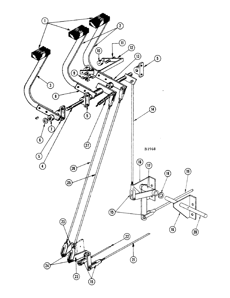 Схема запчастей Case IH 1010 - (268) - BRAKE AND CLUTCH PEDALS (33) - BRAKES & CONTROLS