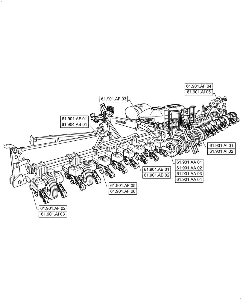 Схема запчастей Case IH 1255 - (61.000.00[01]) - SECTION INDEX - METERING SYSTEM (61) - METERING SYSTEM