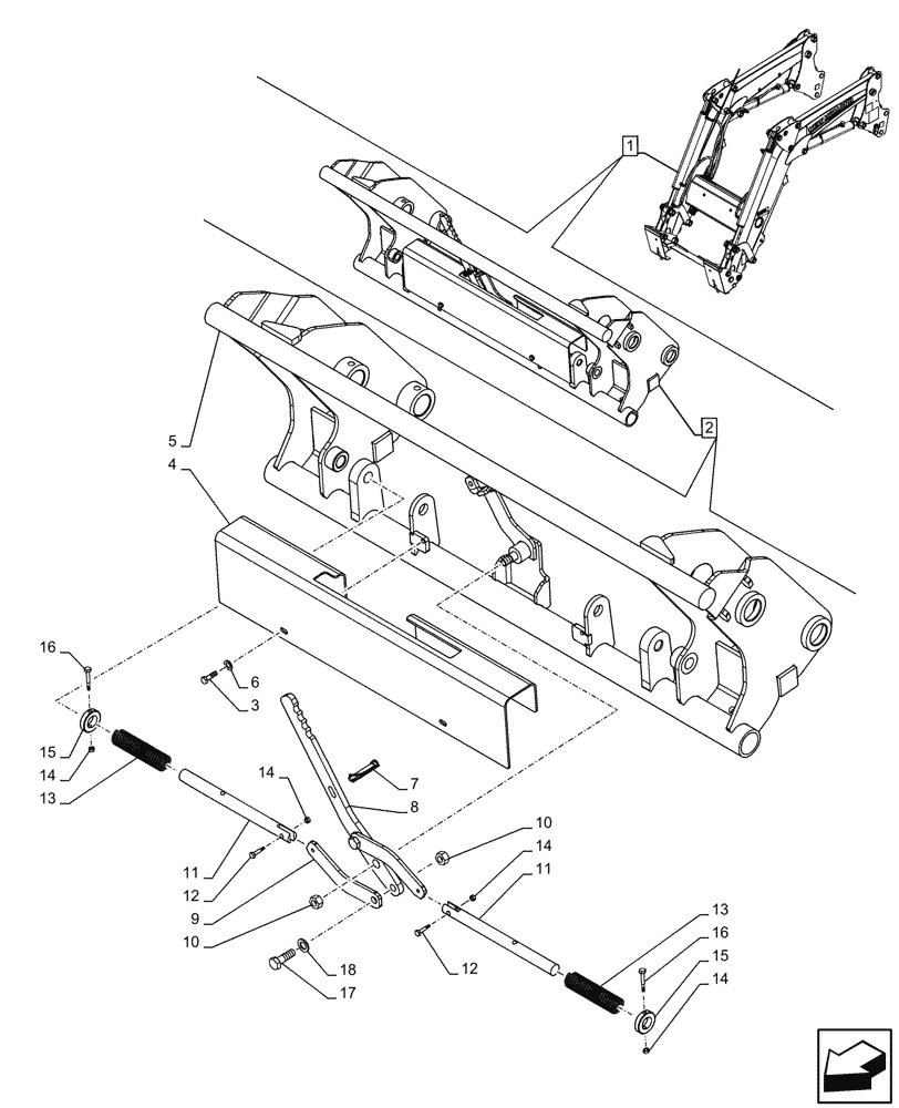 Схема запчастей Case IH FARMALL 110C - (82.300.AX[12]) - VAR - 336746 - LOADER BUCKET, QUICK COUPLER, W/DIVERTER, W/ SELF-LEVELING (82) - FRONT LOADER & BUCKET