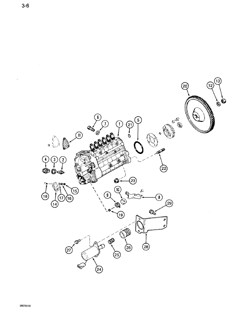 Схема запчастей Case IH 7110 - (3-06) - FUEL INJECTION PUMP AND DRIVE, 6T-830 ENGINE, 7110 TRACTOR ONLY, PRIOR TO ENGINE SERIAL NO. 44827152 (03) - FUEL SYSTEM