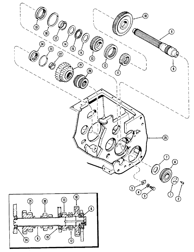 Схема запчастей Case IH 1175 - (114) - SLIDING GEAR SHAFT (06) - POWER TRAIN