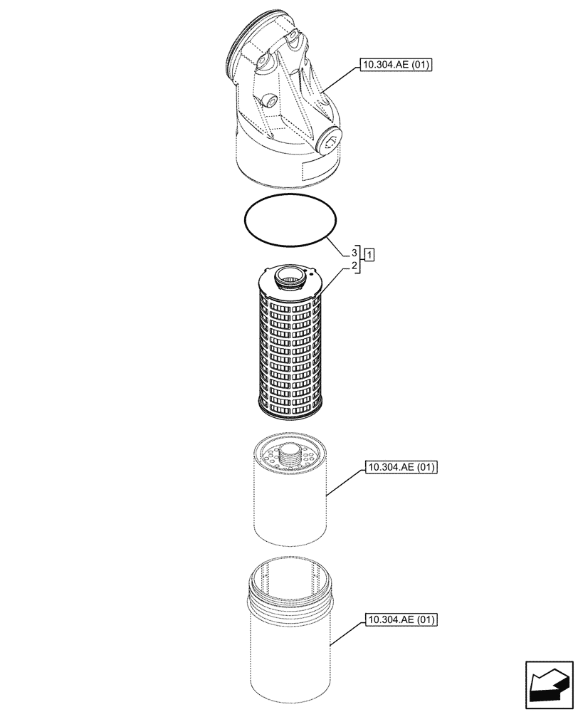 Схема запчастей Case IH F2CFP614E H003 - (10.304.AE[02]) - OIL FILTER (10) - ENGINE