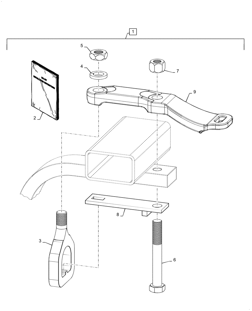 Схема запчастей Case IH 370 TRUE-TANDEM - (88.100.02[01]) - KIT HEAVY DUTY EYEBOLT 370 RH (88) - ACCESSORIES