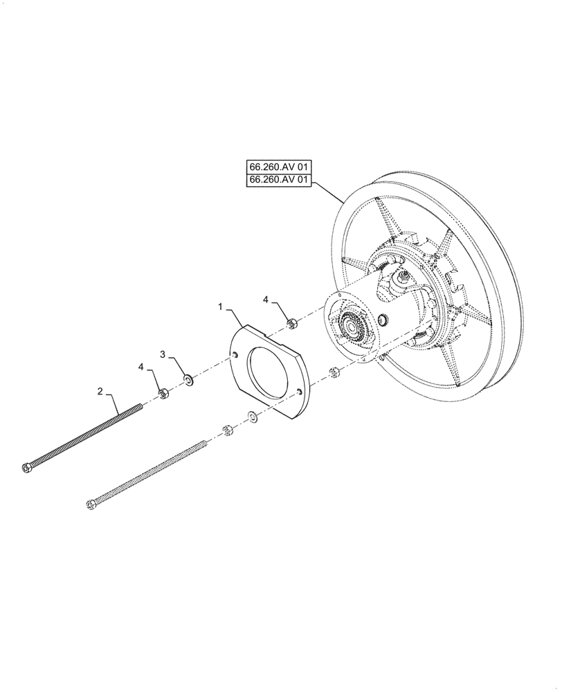 Схема запчастей Case IH 6088 - (66.260.AV[02]) - TORQUE LIMITER, PLATE (66) - THRESHING