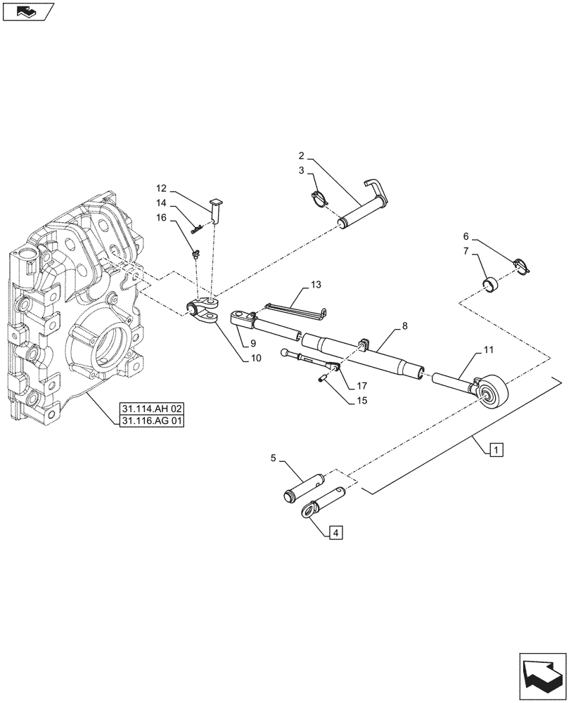 Схема запчастей Case IH MAXXUM 120 - (37.120.AA[02A]) - VAR - 331920 - CAT 2/3 FLEXIBLE LINKS - TOP LINK - D7395 (37) - HITCHES, DRAWBARS & IMPLEMENT COUPLINGS