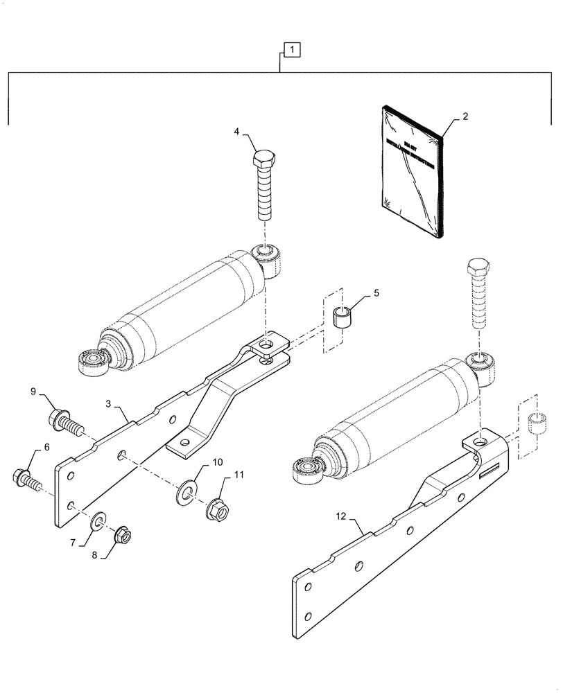 Схема запчастей Case IH WD2504 - (88.100.35[07]) - KIT, SHOCK ADAPTER (88) - ACCESSORIES