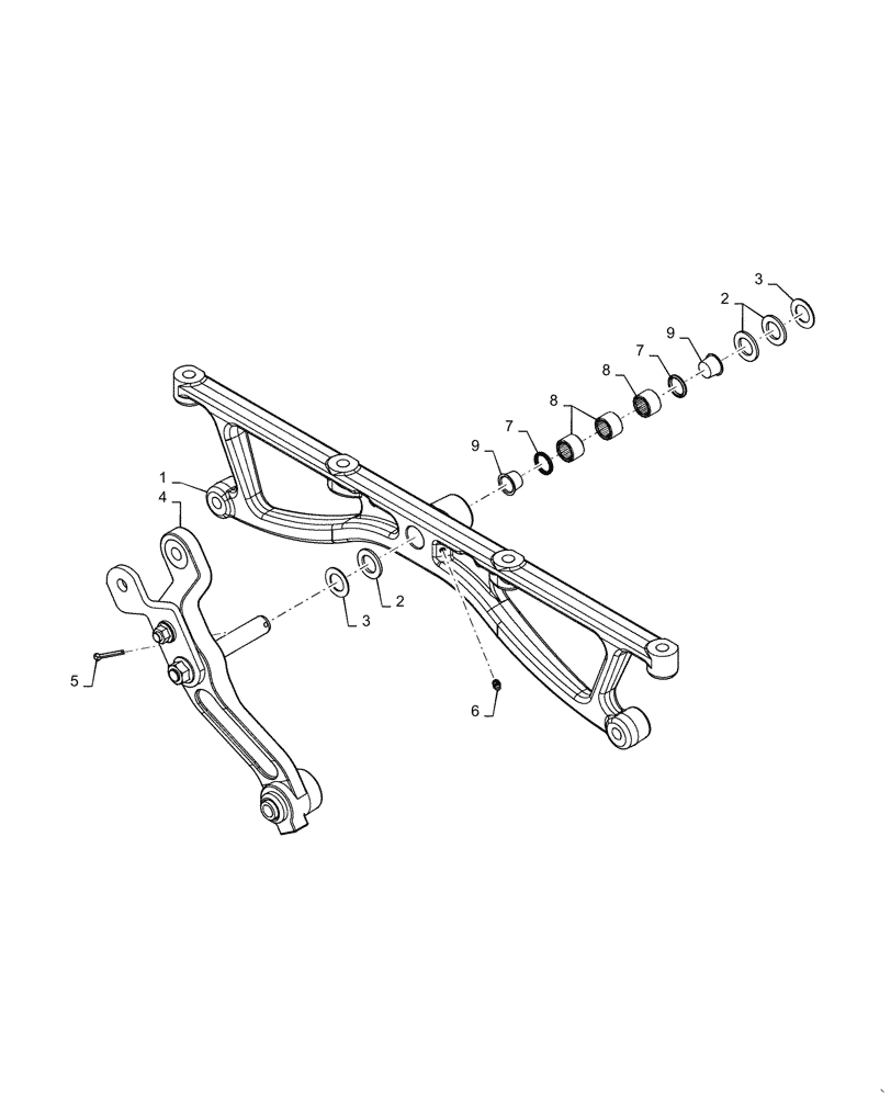 Схема запчастей Case IH 6088 - (74.101.AF[02]) - CLEANING SYSTEM DRIVE HANGER ARM, LH (74) - CLEANING