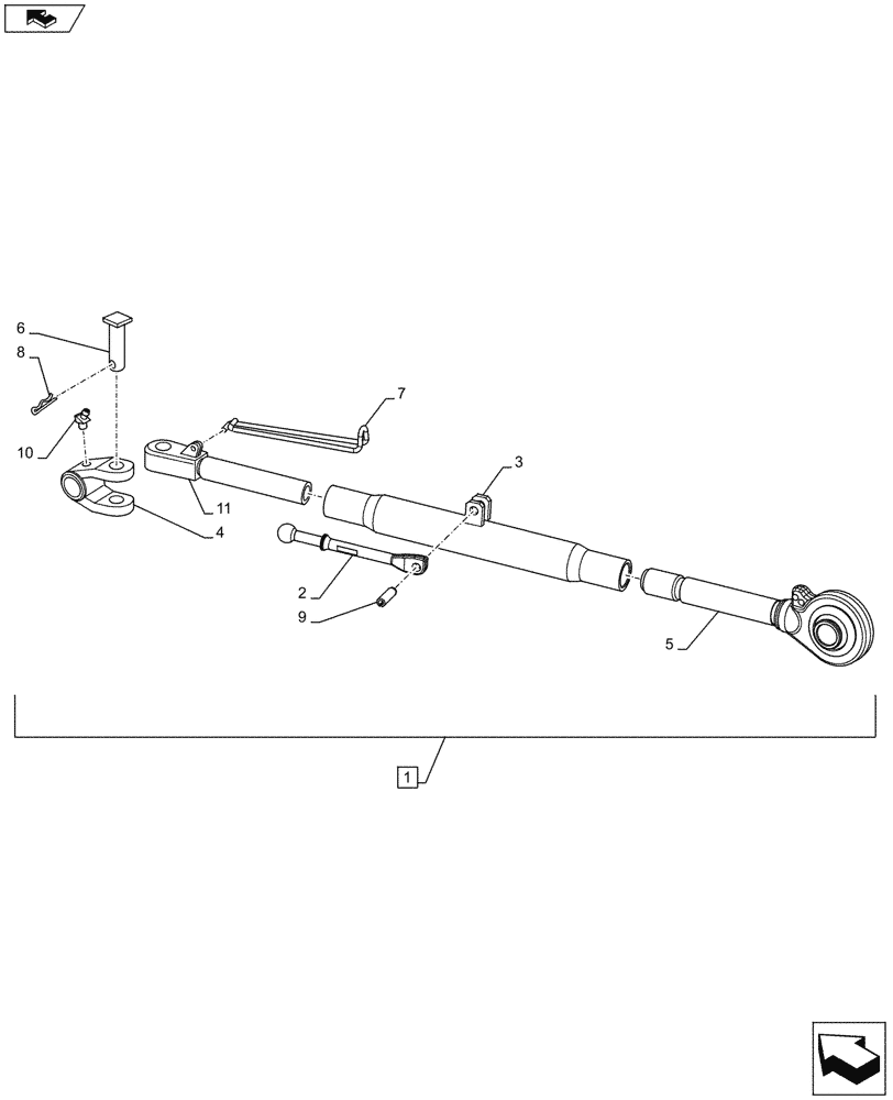 Схема запчастей Case IH PUMA 160 - (35.120.07[01A]) - VAR - 331970 - TOP LINK - CAT 2 - FLEXIBLE - D7395 (35) - HYDRAULIC SYSTEMS