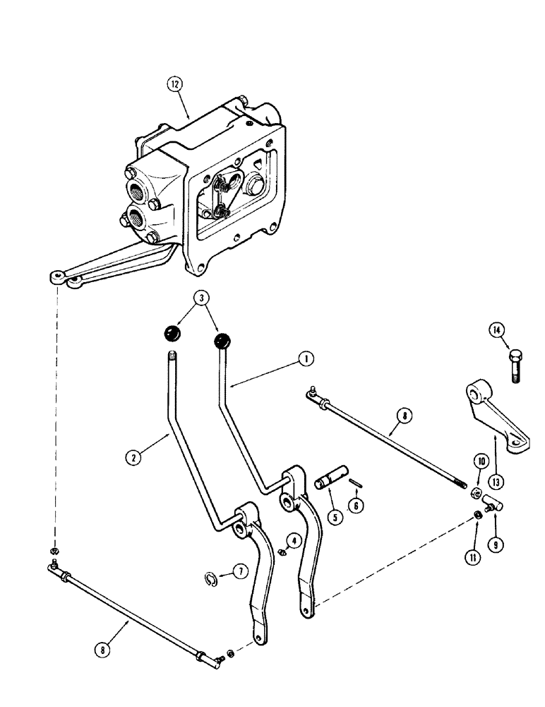 Схема запчастей Case IH 930-SERIES - (129A) - AUXILIARY VALVE CONTROL LINKAGE (06) - POWER TRAIN