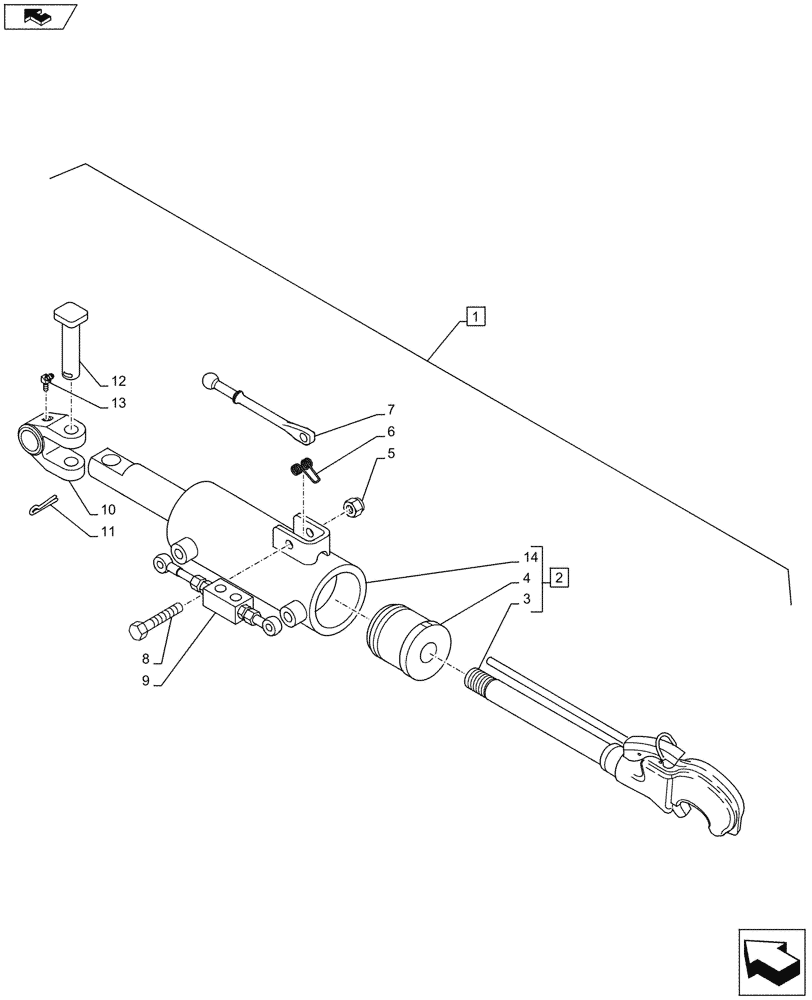 Схема запчастей Case IH PUMA 160 - (35.124.01[01A]) - VAR - 332923 - TOP LINK - CAT 2/3, QUICK ATTACH W/ HYDRAULIC ADJUST - D7395 (35) - HYDRAULIC SYSTEMS