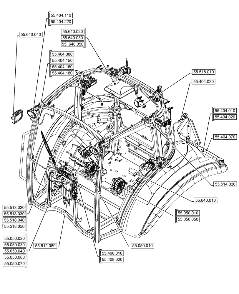 Схема запчастей Case IH FARMALL 120U - (00.000.55[03]) - PICTORIAL INDEX - ELECTRICAL SYSTEMS (00) - GENERAL & PICTORIAL INDEX