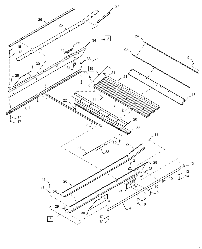 Схема запчастей Case IH 6088 - (74.114.AZ[01]) - UPPER SIEVE FRAME (74) - CLEANING