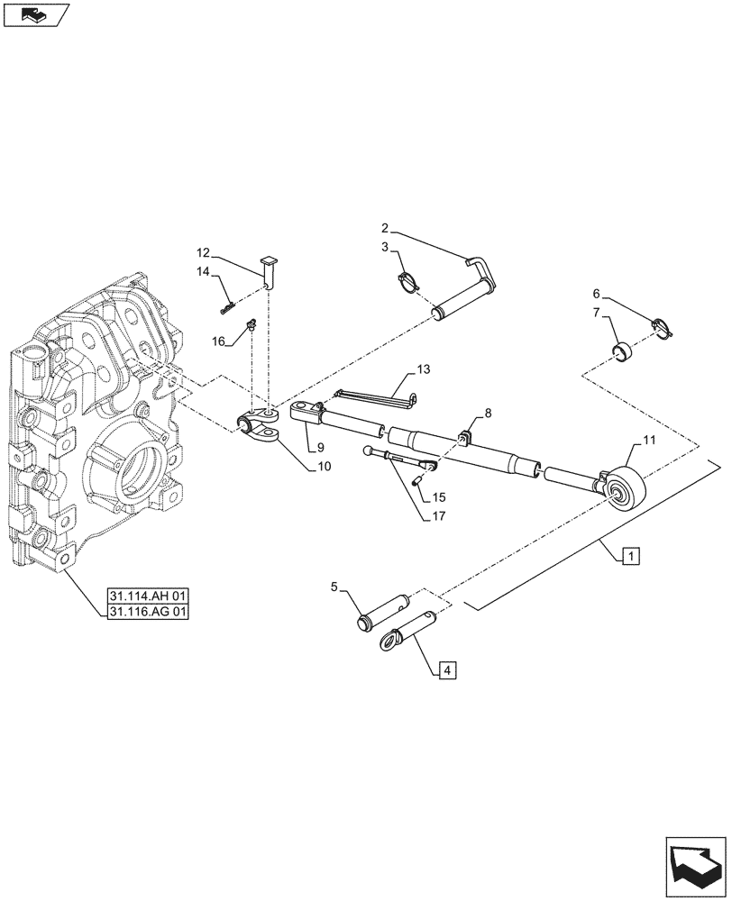 Схема запчастей Case IH MAXXUM 110 - (37.120.AA[02A]) - VAR - 331920 - CAT 2/3 FLEXIBLE LINKS - TOP LINK - D7395 (37) - HITCHES, DRAWBARS & IMPLEMENT COUPLINGS