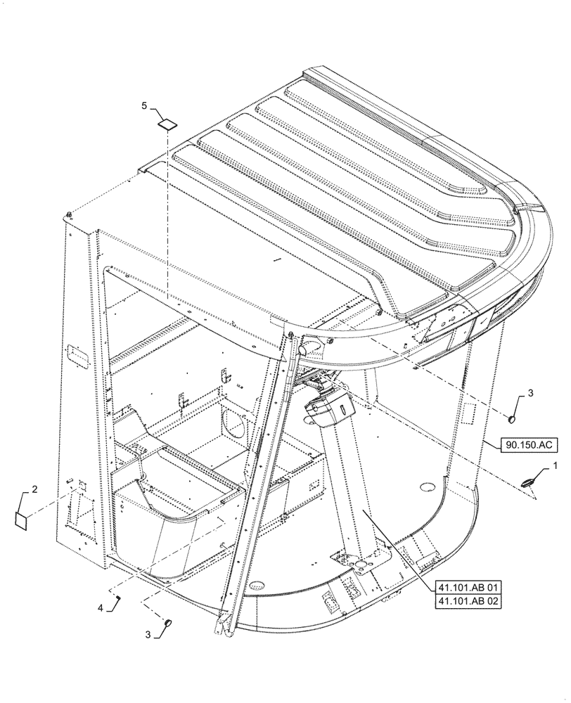 Схема запчастей Case IH 6088 - (55.785.AS[04]) - CAB, NON-YIELD MONITOR (55) - ELECTRICAL SYSTEMS