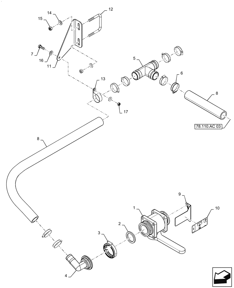 Схема запчастей Case IH PATRIOT 2250 - (78.110.AC[02]) - SUCTION FILL 2" PLUMBING (78) - SPRAYING