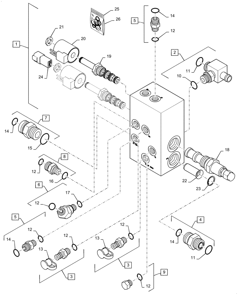 Схема запчастей Case IH 5088 - (35.359.AC) - SEPARATOR / UNLOADING / REGULATOR VALVE (35) - HYDRAULIC SYSTEMS