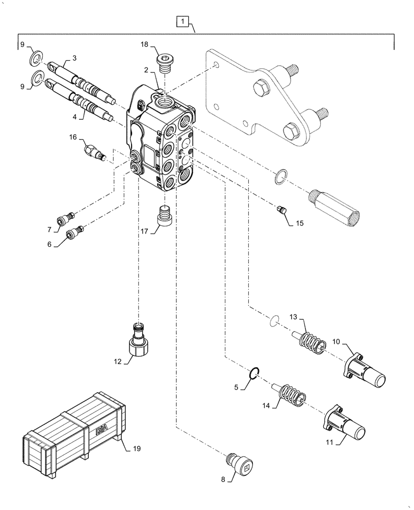 Схема запчастей Case IH FARMALL 60A - (88.100.35[03]) - DIA KIT, MID-MOUNT CONTROL VALVE (88) - ACCESSORIES