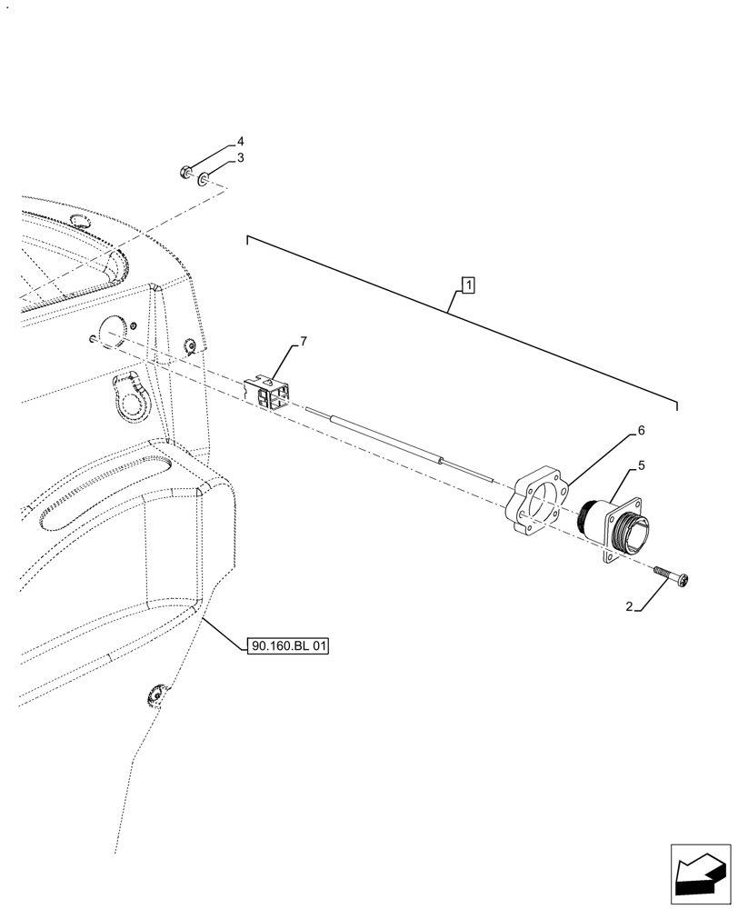 Схема запчастей Case IH FARMALL 130A - (55.510.BM[02]) - VAR - 391610 - SOCKET, CAB (55) - ELECTRICAL SYSTEMS