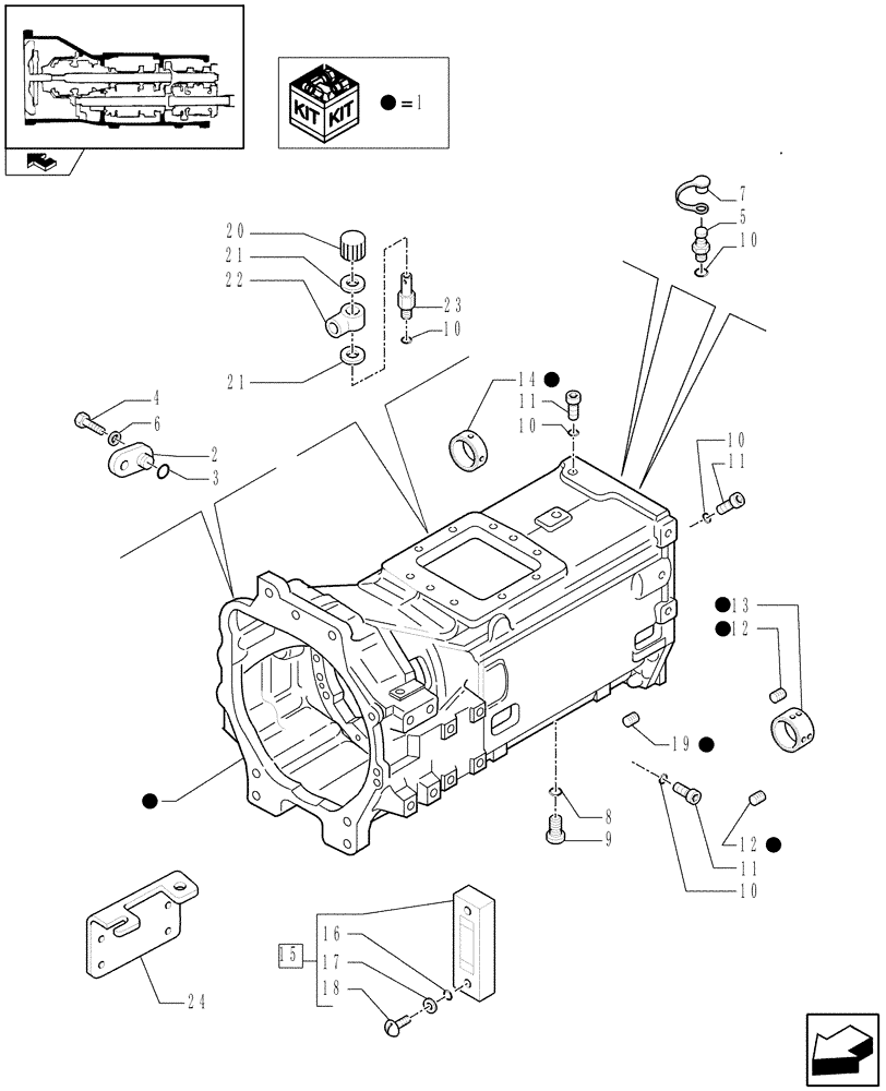 Схема запчастей Case IH PUMA 155 - (1.21.0/01[01]) - FULL POWER-SHIFT TRANS. 18X6 AND 19X6 - CLUTCH BOX AND RELATED PARTS (VAR.330285) (03) - TRANSMISSION