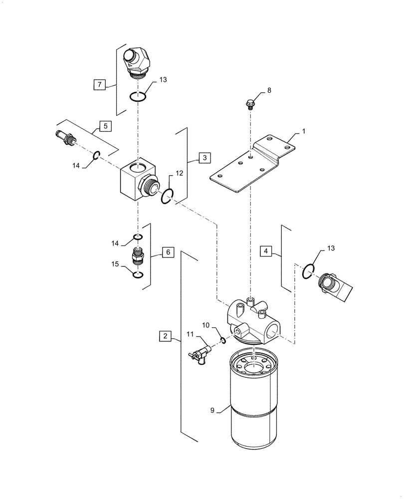 Схема запчастей Case IH 7088 - (35.300.BC[02]) - CHARGE PUMP HYDRAULIC OIL FILTER (35) - HYDRAULIC SYSTEMS