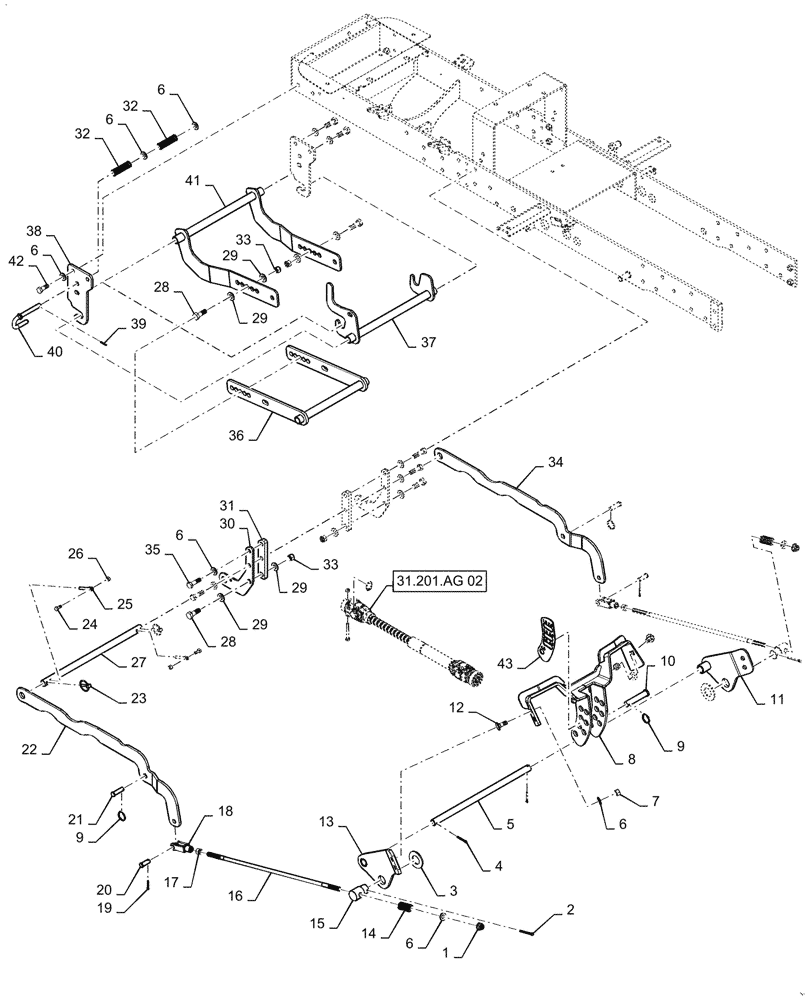 Схема запчастей Case IH MW160S - (58.910.AA[13]) - VAR - 717966166, 717966236 - MOWER DECK MOUNTING PARTS, 60", CL 1 (58) - ATTACHMENTS/HEADERS