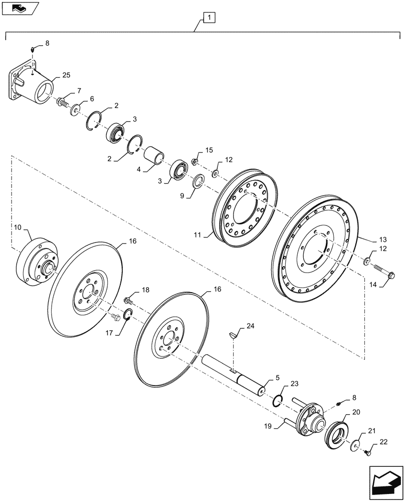 Схема запчастей Case IH 6088 - (74.136.AD[02]) - CLEANING FAN DRIVE JACKSHAFT ASSEMBLY WITH PULLEY (74) - CLEANING