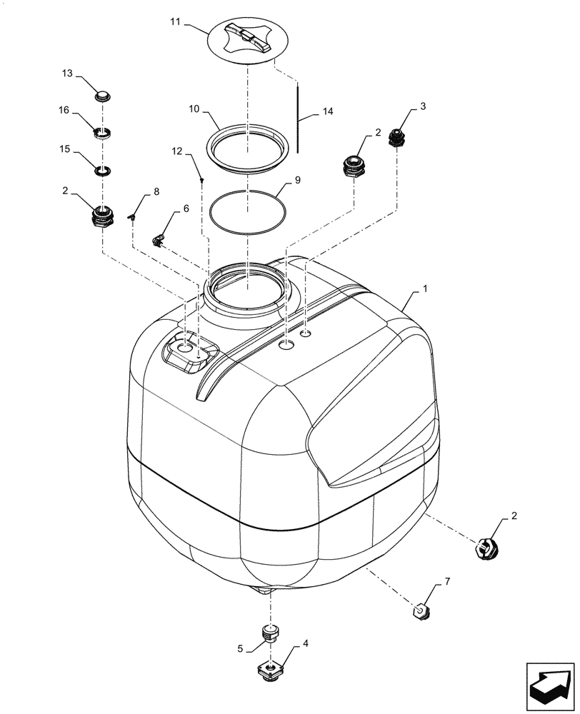 Схема запчастей Case IH PATRIOT 2250 - (78.110.AA[02]) - PRODUCT TANK 2" PLUMBING ASN YGT042518 (78) - SPRAYING