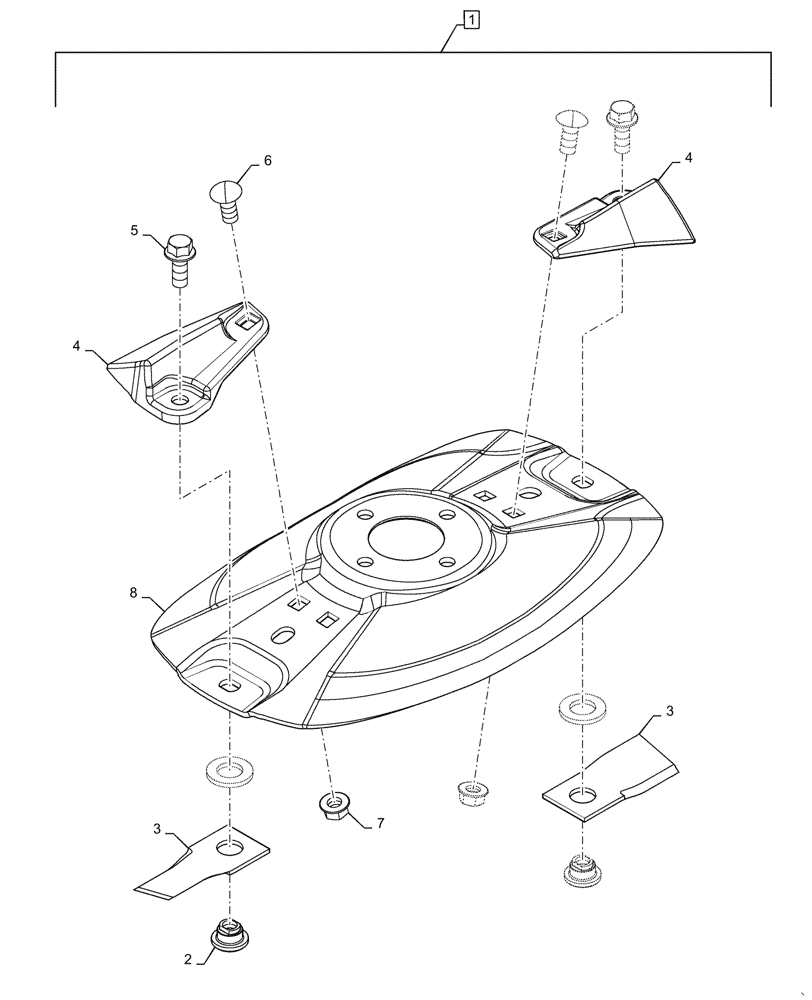 Схема запчастей Case IH DC133 - (58.110.BE[03]) - DISC, ASSY, CW,14 DEGREE KNIFE, W/ LIFT (58) - ATTACHMENTS/HEADERS