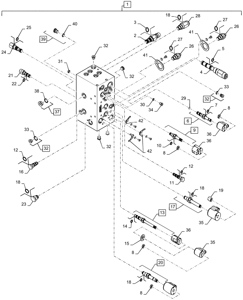 Схема запчастей Case IH AF4077 - (35.310.AF[04]) - HYDRAULIC VALVE, COMPONENTS, USE FROM 2016 (35) - HYDRAULIC SYSTEMS