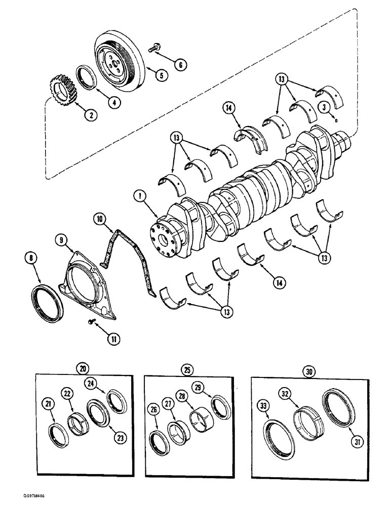 Схема запчастей Case IH 1660 - (2-48) - CRANKSHAFT, 6T-830 ENGINE (01) - ENGINE