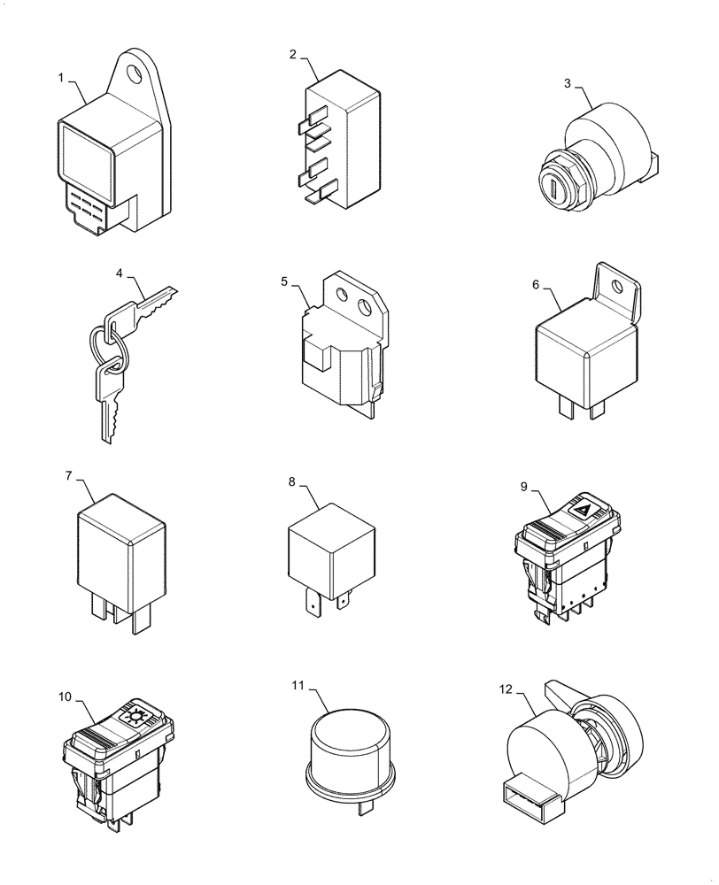 Схема запчастей Case IH D35 - (06.08.03) - SWITCHES (06) - ELECTRICAL SYSTEMS