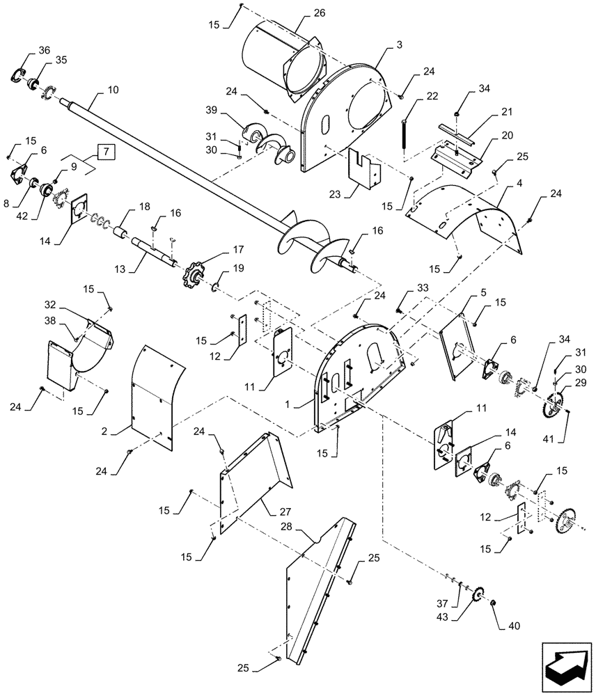 Схема запчастей Case IH AF4077 - (80.101.AR[04]) - GRAIN ELEVATOR HOUSING, HEAD, EXTENDED WEAR (80) - CROP STORAGE/UNLOADING