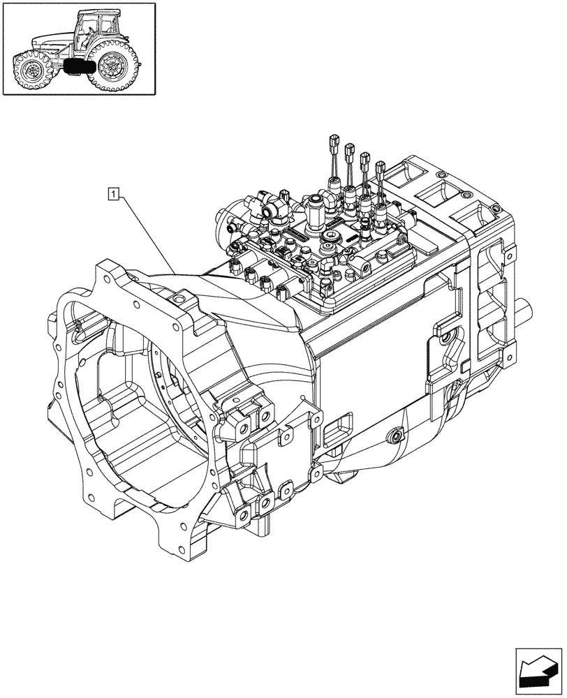 Схема запчастей Case IH MXM190 - (1.20.1) - SERVICE KIT, TRANSMISSION (03) - TRANSMISSION