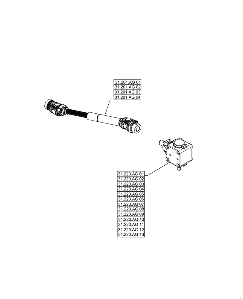 Схема запчастей Case IH MW266S - (00.000.31) - PICTORIAL INDEX - LIVE PTO (00) - GENERAL & PICTORIAL INDEX