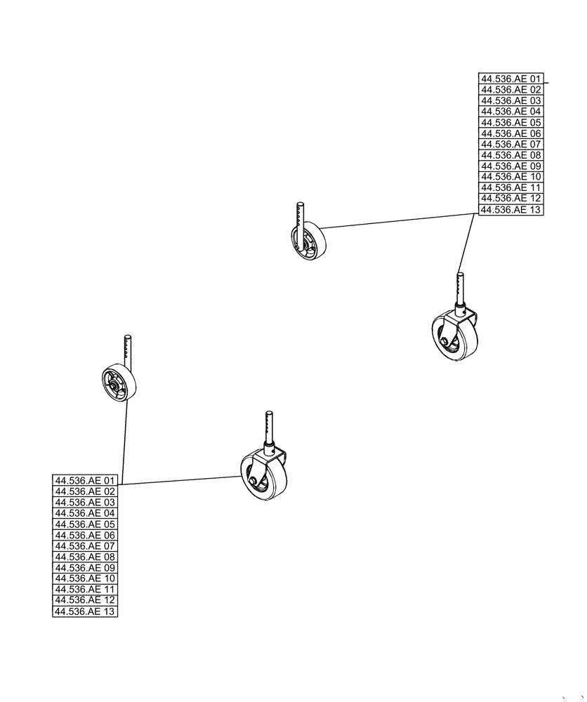 Схема запчастей Case IH MW172S - (00.000.44) - PICTORIAL INDEX - WHEELS (00) - GENERAL & PICTORIAL INDEX