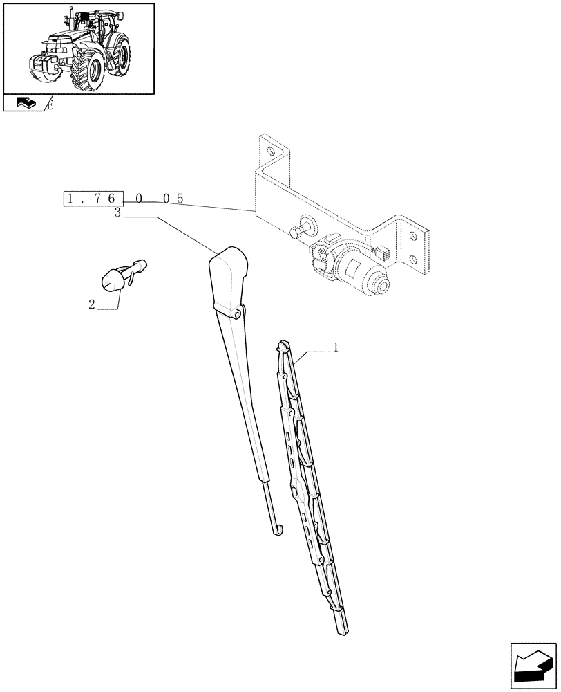 Схема запчастей Case IH PUMA 210 - (1.91.5[02]) - FRONT WINDSHIELD WIPER (10) - OPERATORS PLATFORM/CAB