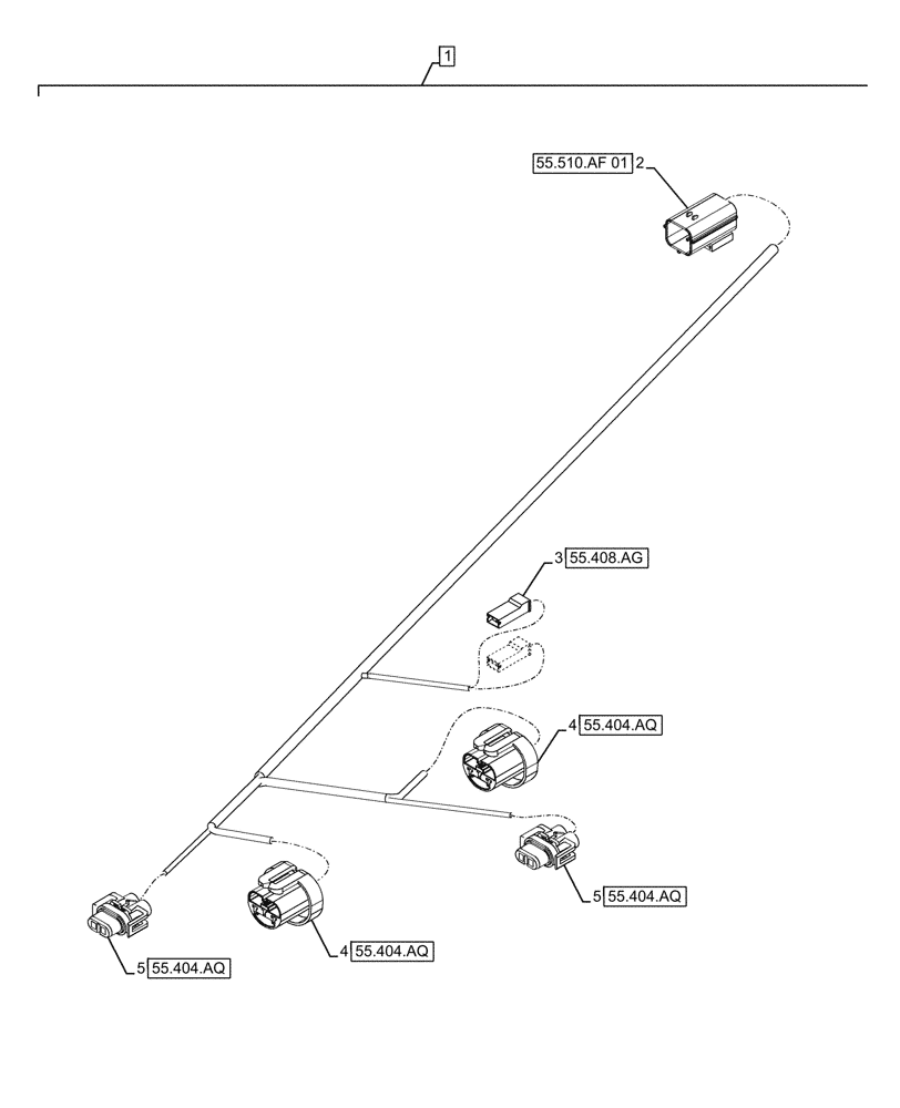 Схема запчастей Case IH FARMALL 120A - (55.511.AB[02]) - VAR - 391610, 393315 - HEADLAMP, WIRE HARNESS (55) - ELECTRICAL SYSTEMS